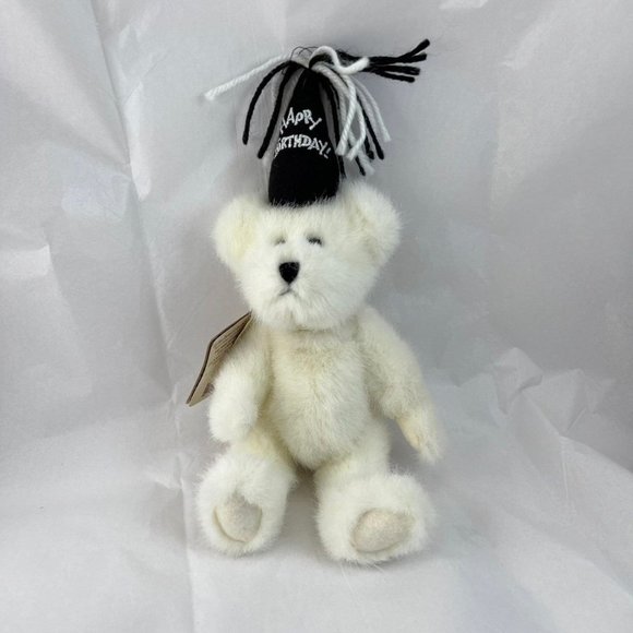Boyds white 8" Birthday Bear ONO NADA NUTTERONE plush w/Tag Over the Hill - Picture 1 of 5